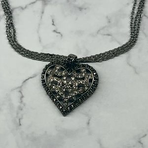 4/$15 Encrusted Heart Necklace